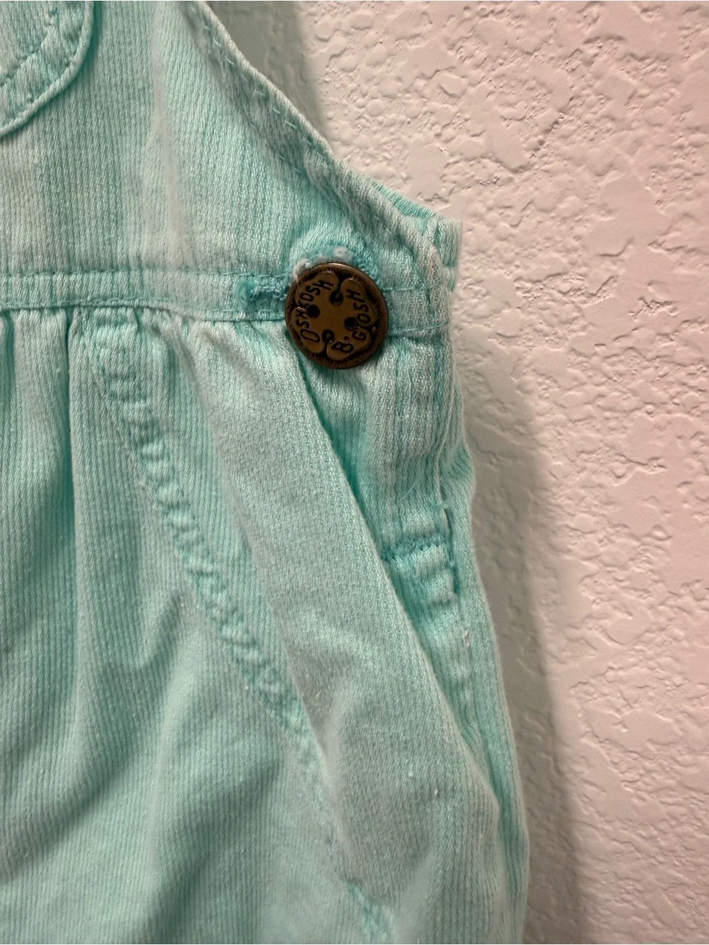 1980s Vintage OshKosh B'gosh Mint Green Toddler Overalls - Rare Find